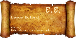 Bende Botond névjegykártya